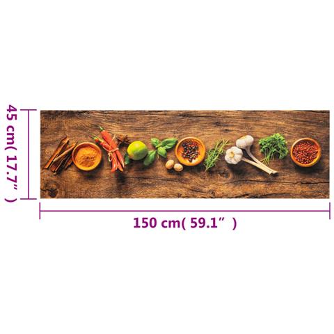 Tappeto Da Cucina Lavabile Spezie 45x150 Cm Velluto - Foto 5