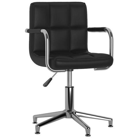 Sedia Da Ufficio Girevole Nera In Similpelle - Foto 1