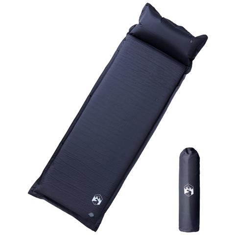 Materasso Campeggio Autogonfiabile con Cuscini 1 Persona Grigio - Foto 1