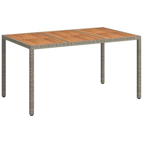 Tavolo da Pranzo da Giardino Grigio 150x90x75 cm Polyrattan - Foto 1