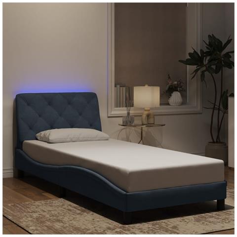 Giroletto con Luci LED Grigio Scuro 90x200 cm in Velluto - Foto 2