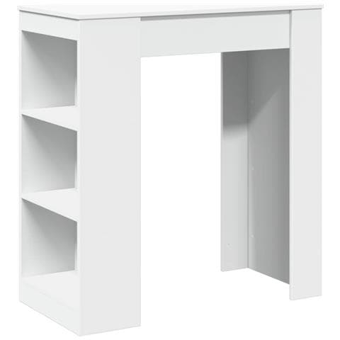Tavolo Bar con Rastrelliera Bianco 95x47x103,5 cm Multistrato - Foto 1