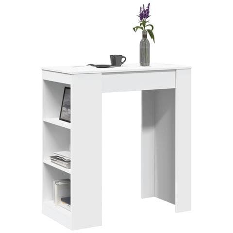 Tavolo Bar con Rastrelliera Bianco 95x47x103,5 cm Multistrato - Foto 2