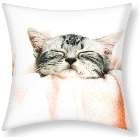 Set Di 2 Copricuscini 40x40 Cm Con Disegno Di Gattino Coperta - Foto 1