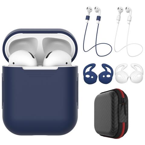 Set 6 Pezzi Custodia Protettiva Per Auricolari Compatibile Con Airpods, Silicone Multicolore, Antiscivolo E Antiurto Blue - Foto 1