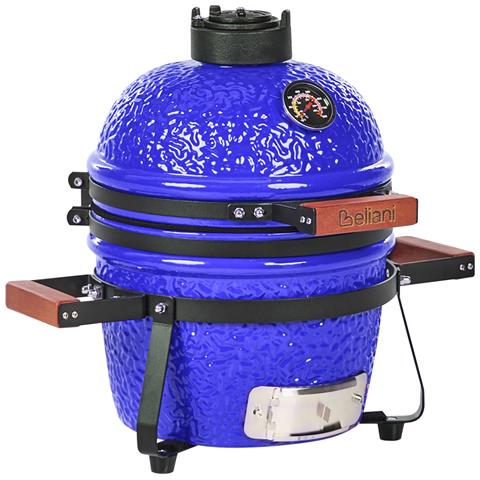 Mini Barbecue A Carbonella Kamado Ceramica Blu - Foto 5