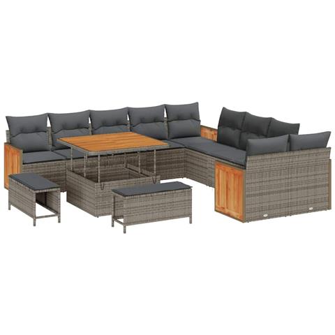 Set Divano da Giardino 13 pcs Grigio Grigio scuro - Foto 1
