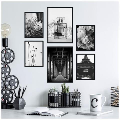 Set Di 6 Stampe Immagini Di Parigi, Stampe Artistiche Da Parete, Poster, Decorazioni, Design D'interni, Galleria D'arte A3 & A4 Senza Cornice - Foto 6