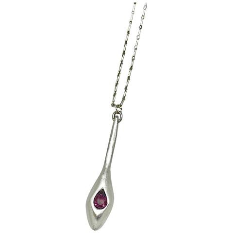 Collana Lunga Crystal Tear In Cristallo Sw Ametista Argento 10µ - Foto 2