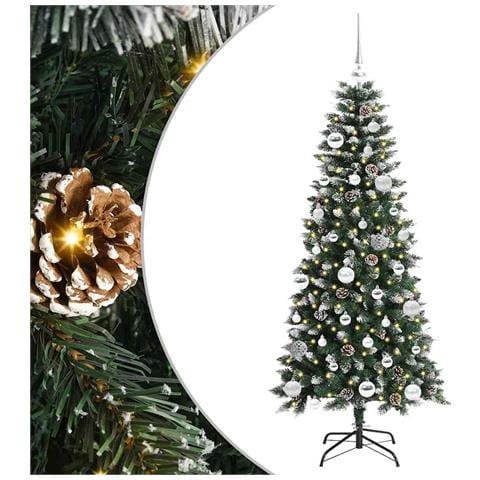 Albero di Natale artificiale con 150 LED Verde 150 cm - Foto 1