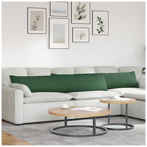 Cuscini da Divano 2 pcs Verde Scuro 200 x 40 cm - Foto 2