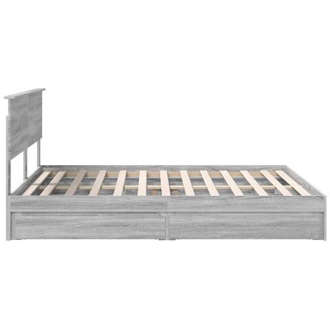 Letto con Contenitore con testiera Grigio Sonoma 160 x 200 cm - Foto 9