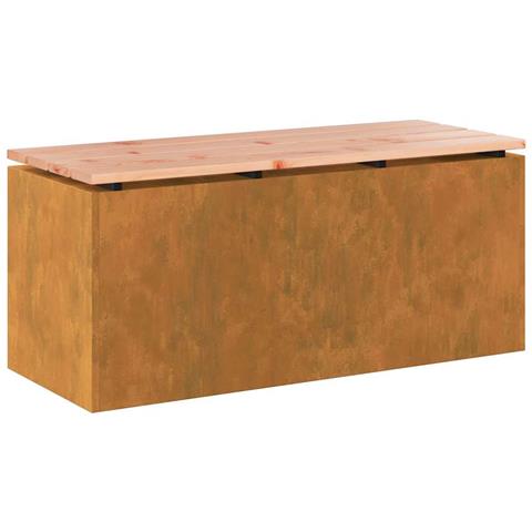Panchina da giardino Ruggine 100 x 40 x 43 cm acciaio corten - Foto 1