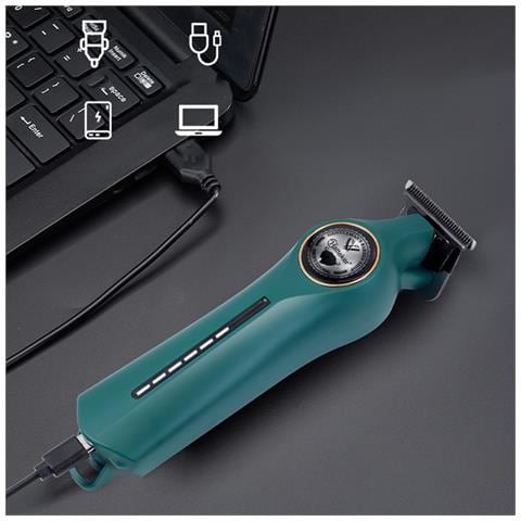 Tagliacapelli Professionale Cordless - Ricaricabile Usb, Lama Rimovibile, Perfetto Per Sfumature E Rasature Complete Green - Foto 4