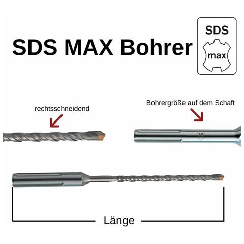 Punta Sds Max 25mm  600mm  4 Taglienti Per Martello Perforatore - Foto 2