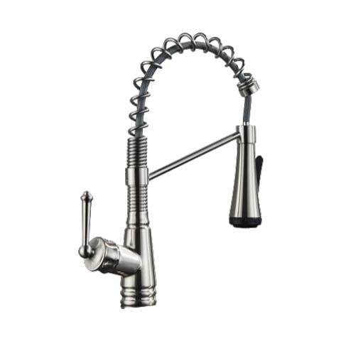 Rubinetto per lavello da cucina, Blackswan, tipo M338, modello nichelato con 4 modalità e doccia mobile, misura 42 cm - Foto 1