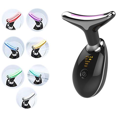 Massaggiatore Per Collo A Led A 3 Colori Con Ems, Vibrazione Ionica E Sonica, Compatibile Con Huawei, Samsung, Apple E Garmin Black - Foto 4