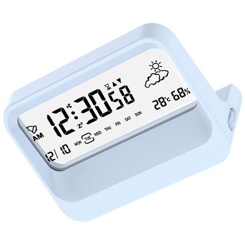 Sveglia Digitale Multifunzione Per Studenti Con Temperatura, Umidità E Timer (batterie Non Incluse) Blue - Foto 2