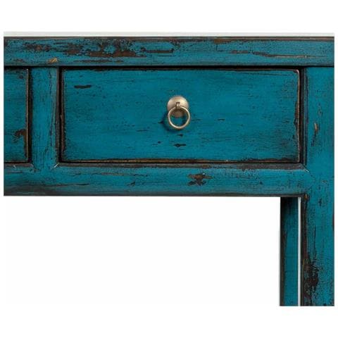 Mobile Da Ingresso In Legno Blu 108x43x82h Cm - Foto 7