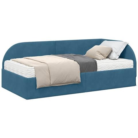 Struttura Letto Angolare con Materasso 2 pcs Blu Velluto - Foto 1
