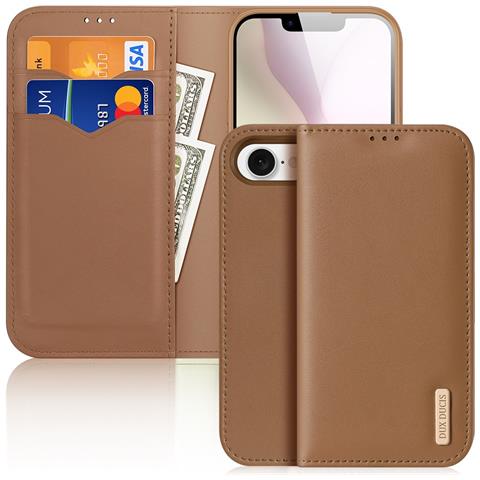 Cover Cartera per iPhone 16e - Pelle /PU, Marrone - Foto 1