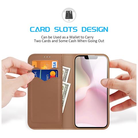 Cover Cartera per iPhone 16e - Pelle /PU, Marrone - Foto 2