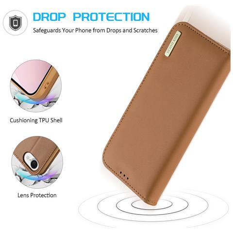 Cover Cartera per iPhone 16e - Pelle /PU, Marrone - Foto 4