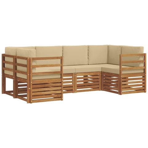 Set divani con cuscino 20 pcs Naturale Legno di Acacia Massello - Foto 1