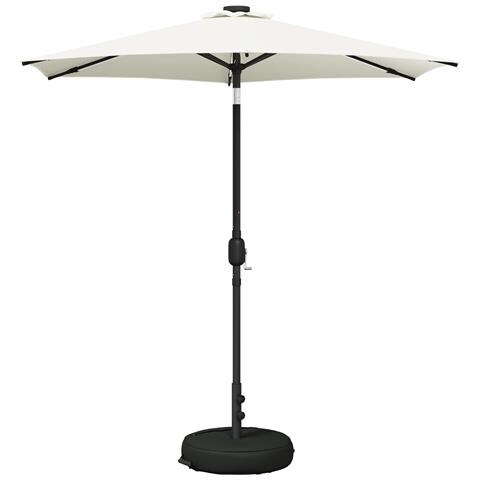 Parasol da Giardino con Luci LED 230 x 230 cm Poliestere Crema - Foto 1