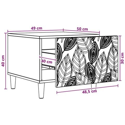 Tavolino da salotto Nero 50 x 49 x 40 cm Legno ingegnerizzato - Foto 8