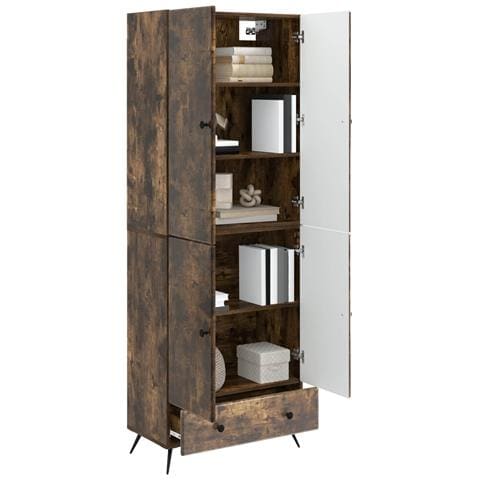 Set di armadi 2 pcs Rovere Fumo Legno ingegnerizzato - Foto 2