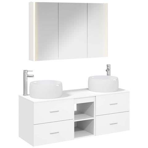 Set di mobili per il bagno 4 pcs Bianco - Foto 1