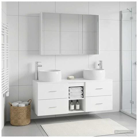 Set di mobili per il bagno 4 pcs Bianco - Foto 2