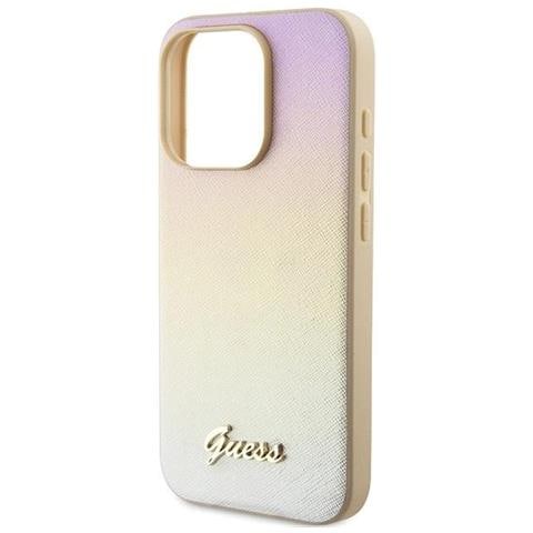 Guess Saffiano Iridescent Script Cover Per Iphone 14 Pro - Oro - Foto 2
