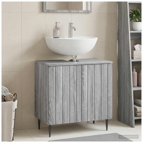 Armadio per Lavabo da Bagno ZWOLLE Sonoma grigio - Foto 2