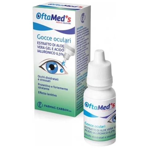 Oftamed'S Gocce Oculari Occhi Disidratati e Stressati Estratto Aloe Vera Gel e Acido Ialuronico 0,3% 10 ml - Foto 1