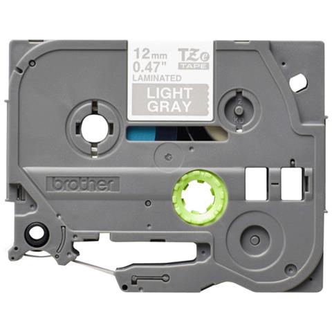 Nastro Laminato Opaco in Poliestere per Etichettatrice Formato 1.2 cm x 5 m Bianco su Grigio Chiaro - Foto 2