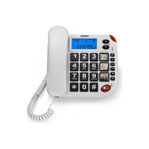 Superbravolcdbianco-telefoni Cordless -tel. C / Filo Audio Boost Lcd 10mem. V. Voce Bianco - Foto 2