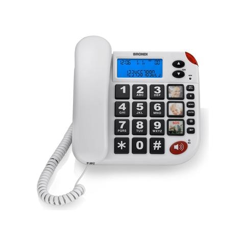 Superbravolcdbianco-telefoni Cordless -tel. C / Filo Audio Boost Lcd 10mem. V. Voce Bianco - Foto 1