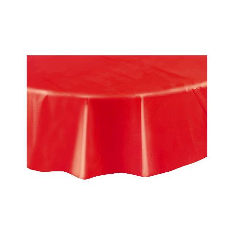 Tovaglia Rotonda Monouso In Plastica Rossa Taglia Unica - Foto 1