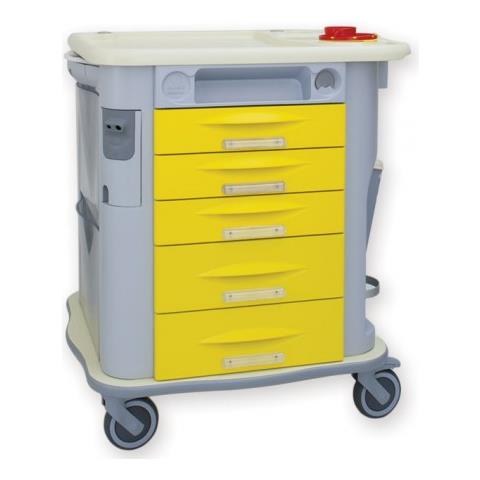 CARRELLO AMAGNETICO AURION - giallo - 5 cassetti con ruote amagnetiche, senza sistema di blocco - Foto 1