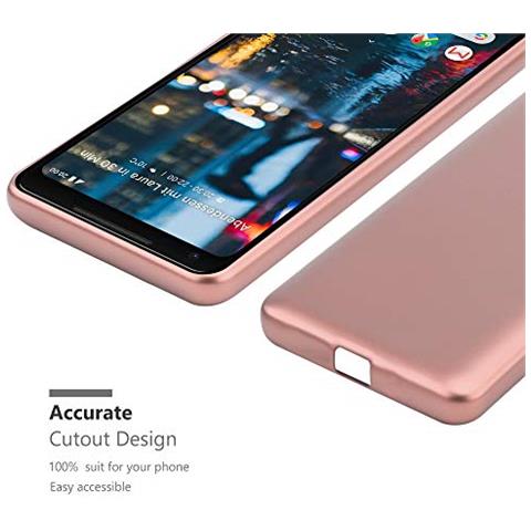 Custodia Compatibile Con Google Pixel 2 Xl In Oro Rosa Metallico - Coperchio Protettivo In Silicone Tpu Flessibile - Foto 2
