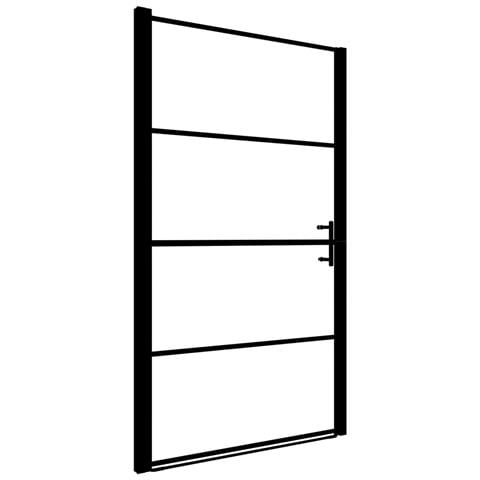 Porta Per Doccia In Vetro Temperato 100x178 Cm Nera - Foto 1