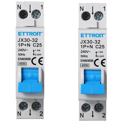 Interruttore Magnetotermico Automatico 1p+n 25a 220v Salvavita 2 Pezzi - Foto 1