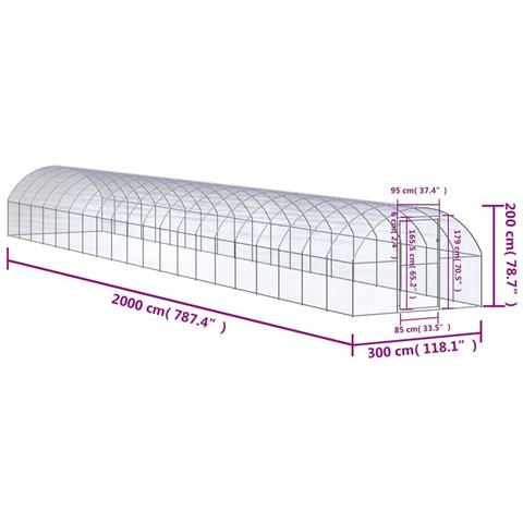 Pollaio Per Esterni 3x20x2 M In Acciaio Zincato - Foto 7