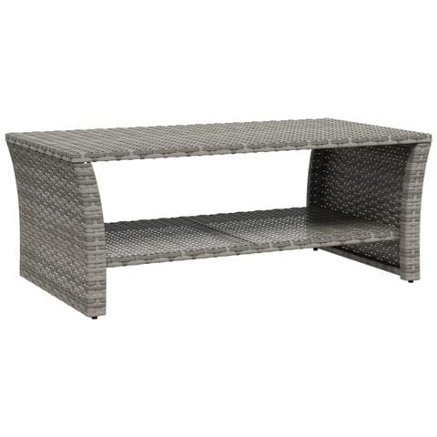 Tavolino Grigio 100x50x40 Cm In Polyrattan - Foto 2