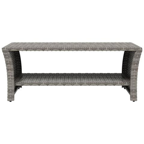Tavolino Grigio 100x50x40 Cm In Polyrattan - Foto 3