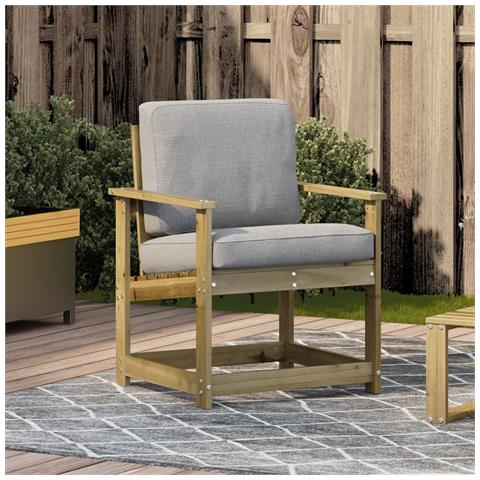 Sedia da Giardino 62x56x77 cm in Legno Impregnato di Pino - Foto 3