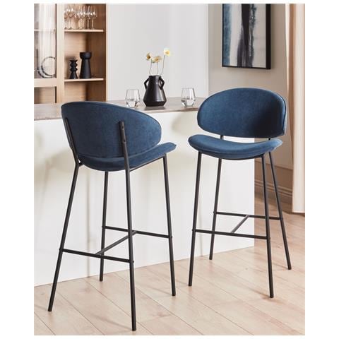 Set Di 2 Sedie Alte Kiana Blu Marino - Foto 1