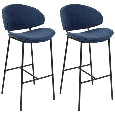 Set Di 2 Sedie Alte Kiana Blu Marino - Foto 2